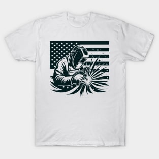 Welding American Welder USA Flag T-Shirt